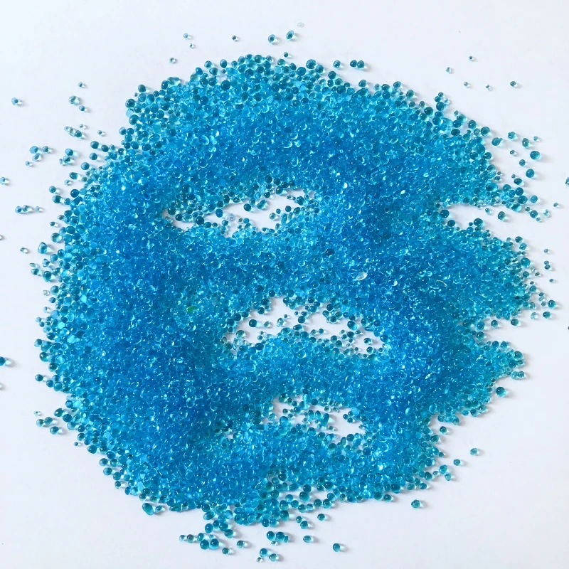1-3 2-4 3-6 9-12mm Aqua Blue Glass Bead Fire-Resistant Eco-Friendly for Swimming Pool Surfaces Decoration Aquarium Landscaping