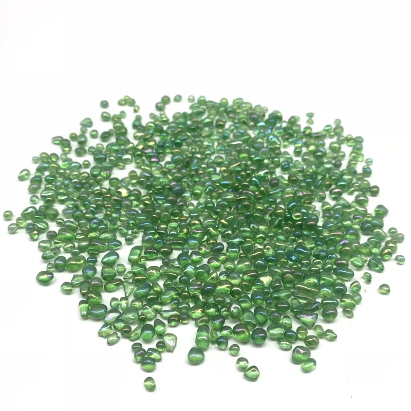 1-3mm 3-6mm Iridescent Irregular Decorative Glass Beads for Home Decor Aquarium Swimming Pool Finishes Building