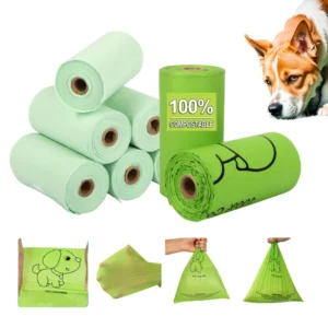 100% Compostable Eco Friendly Dog Poop Bag Biodegradable Corn Starch with Scent for Pet Waste Disposal
