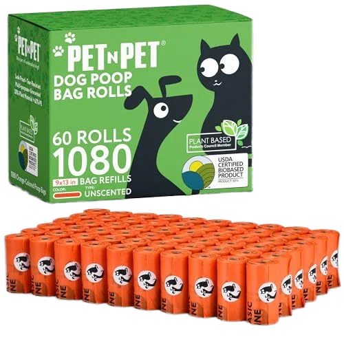 100% Leakproof Dog Poop Bag with Custom Easy Tie Handle for Cats and Dog Poop Bone and Bags