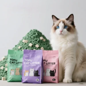 100% Natural Dust Free High Quality OEM Cat Litter Clumping Washable 6L Bulk Tofu Cat Litter
