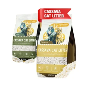 100% Natural Eco Friendly Cassava Cat Litter Dust Free Activated Carbon Sand Plant Corn Starch Fast Clumping Highly Adsorbent