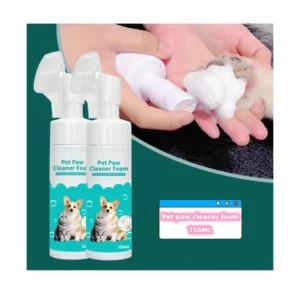 100% Natural Organic Waterless No Rinse Dry Shampoo Foam With Silicon Brush for Pet Dog Paw Cleaner