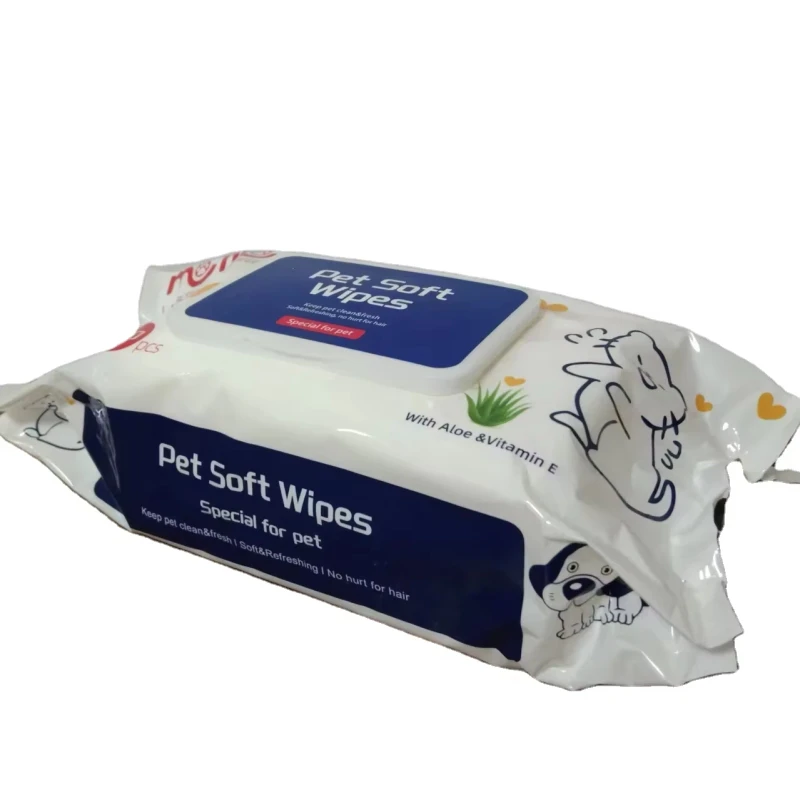 100 Sheets of Alcohol free Formula Pet Wipes for Removing Stubborn Odors and Moisturizing Skin