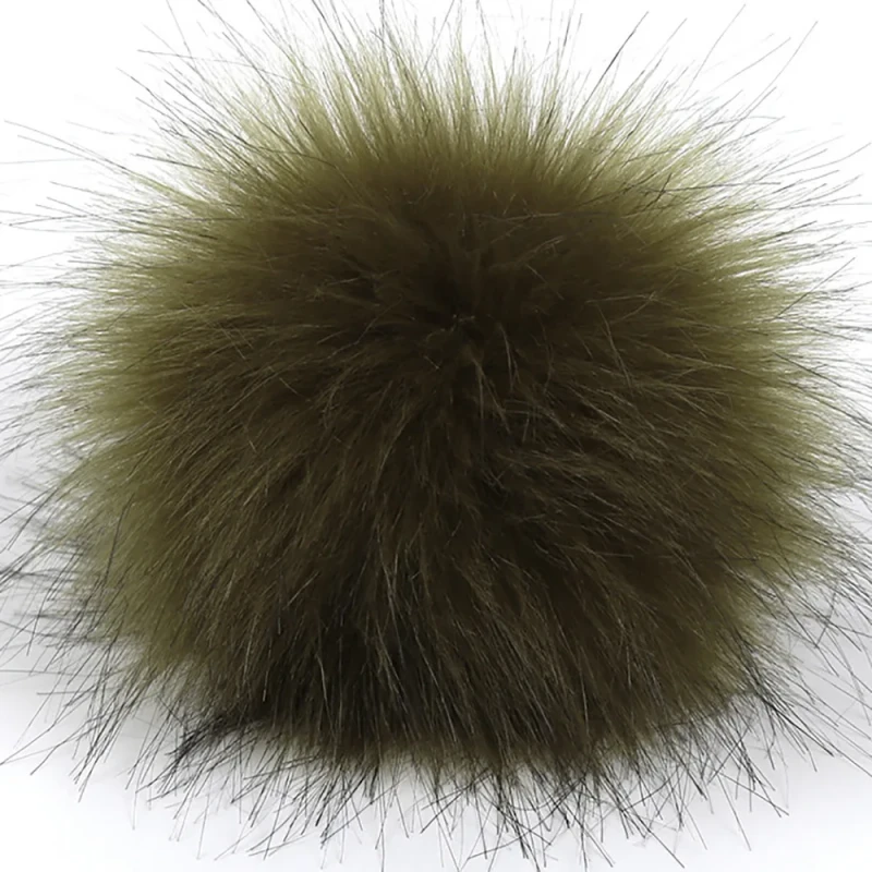 10cm PomPon for Beanie Hat With Elastic Loops Cord Button Pin Pet Toys Colorful Fluffy Furry Fox Fur Pompom Faux Fur Balls
