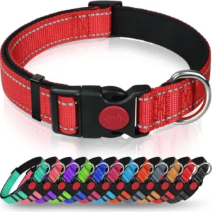 12-Color Small Dog Collar Adjustable Reflective Nylon Pet Collars with D-Rings Classic Style Pet Accessories Training