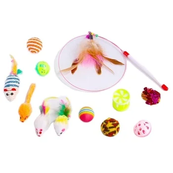 12 Pcs Lifelike Cat Plush Toy Set