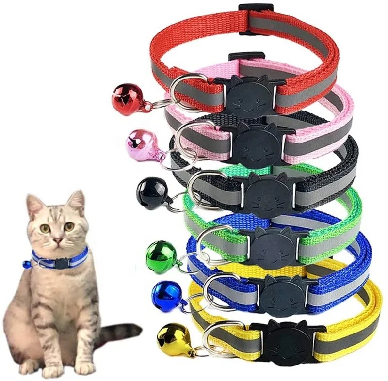 12PCS Lamb Reflective Cat Collar Set Adjustable Nylon Pet ID Collars with Bell for Small Dogs Puppies & Cats