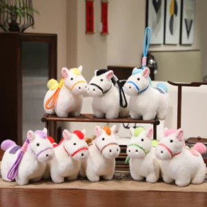 12cm Horse Plush Keychain Custom Claw Machine Toy Small Horse Mascot Doll Supply