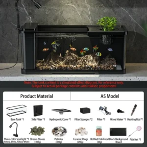 14 in 1 Aquarium Complete Set with Filter LED Heater