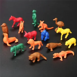 16 Designs Plastic Small Wild Forest Animal Figurine for 2 Inch Vending Capsule