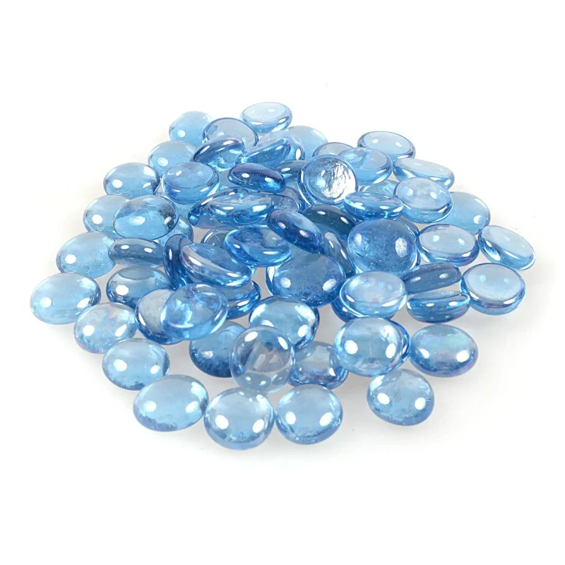 17-19mm Solid Flat Fire Glass Beads Durable Eco Friendly Fire Pit Fireplace Aquarium Garden Kitchen Living Room Hall Entry