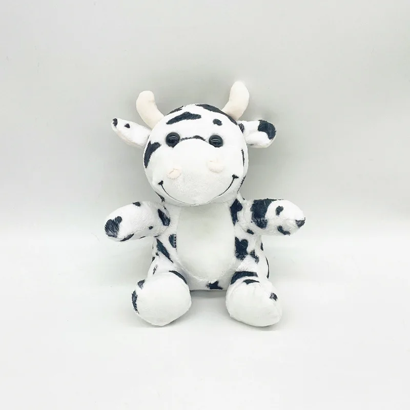 17CM White Cow Plush Cute Customized Mascot Custom LOGO Graduation Souvenir Zoo Gift Graduation Gift Plush Toy