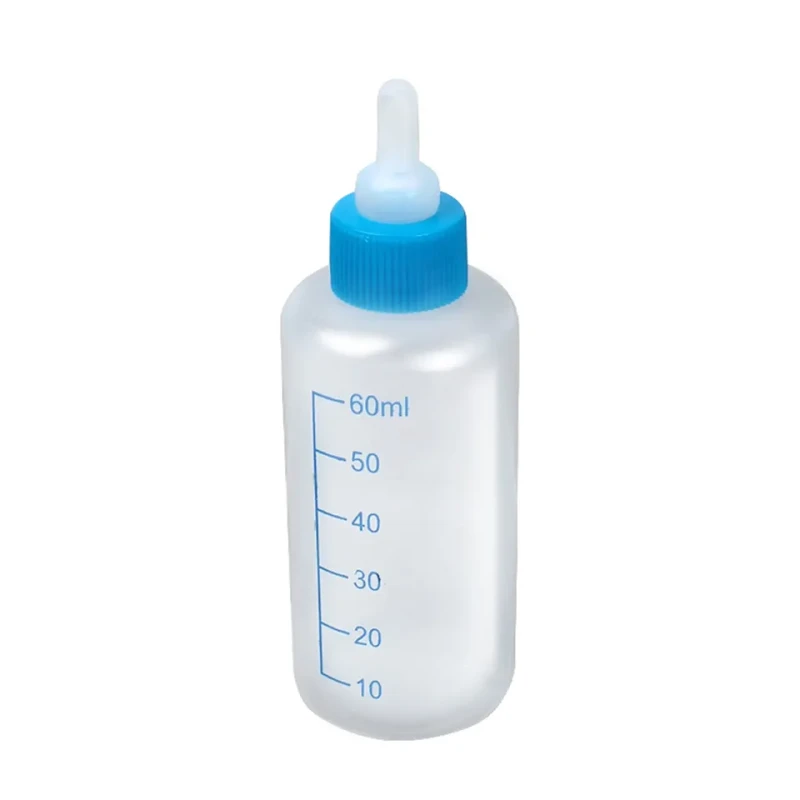 19*10*4cm 60ml 45g Pet Edible Plastic Dog Milk Bottle Cat Drinker Bottle for Small Animal Feeding