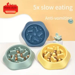 1pc Slow Feeder Dog Cat Bowl Non Slip Waterproof Leak Proof Choke Resistant PP Bowl for Small Dogs Cats Puppies Kittens Wet Dry