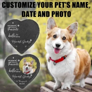 1pcs Customizable Photo Name Dog Cat Funeral Animal Gravestone Slate Memorial Stone Other Pets for Living Room Decoration
