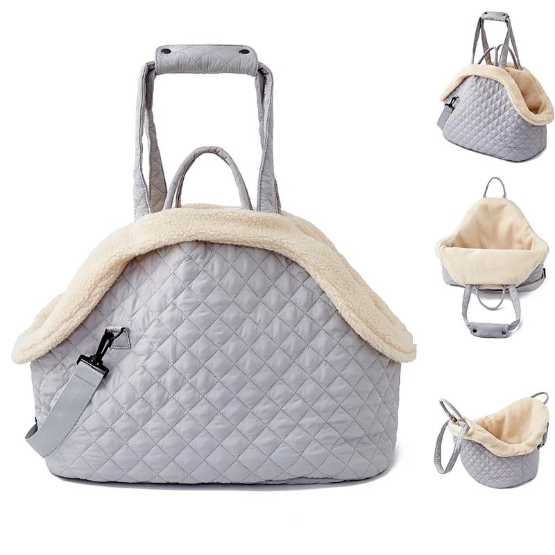 2 1 Luxury Print Polyester Eco Friendly Casual Simplicity Portable Soft Sided Pet Carrier Sling Hand Zipper Travel Dog