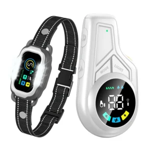 2-IN-1 Bark Control Device 3 Modes Dog Training Collar Waterproof Multi-functional LED Flashlight Night Use for All Dogs