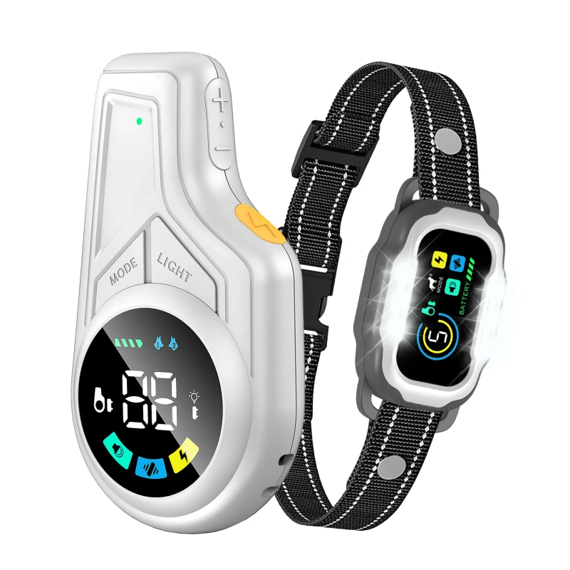 2-IN-1 Bark Control & Dog Training Collar Rechargeable IP67 Waterproof Multi-functional Pet Behavior Training for All Dogs