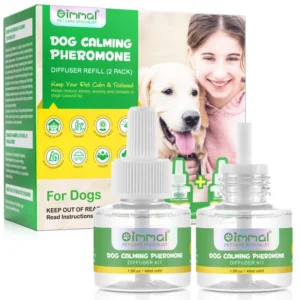 2 Pack 48ml Dog Calming Pheromone Diffuser Refill for Relieve Separation Anxiety Stress Barking and Chewing