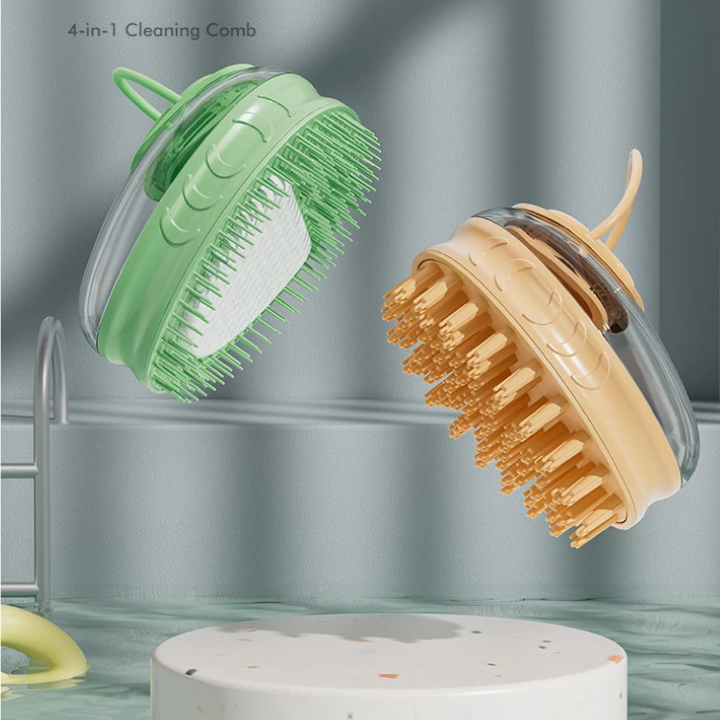 2 in 1 ABS Shower and Cleaning Bath Brush Pet Shampoo Bath Brush for Cats and Dogs Grooming Tool for Bathroom Usage