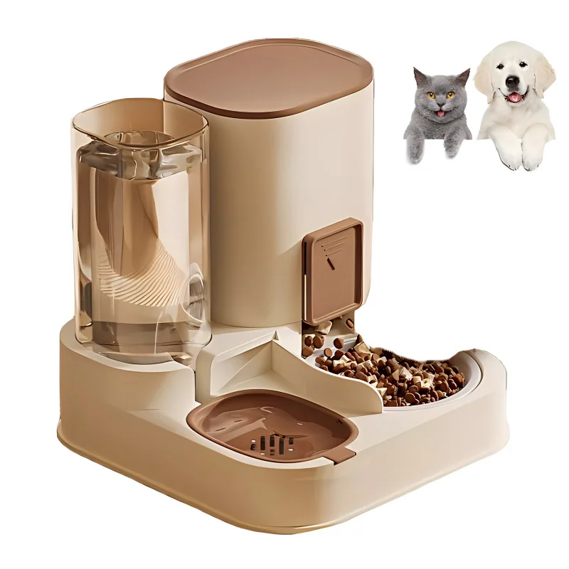 2 in 1 Automatic Gravity Pet Food Feeder Water Dispenser Dog Cat Bowls