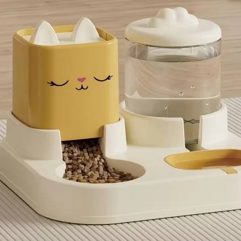 2 in 1 Automatic Pet Feeder PP Plastic Anti Slip Food Bowl for Dogs and Cats