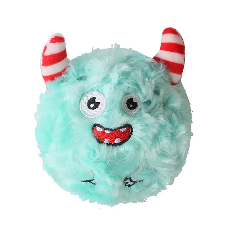 2 in 1 Customized Indestructible Teeth Cleaning Pet Chew Toys TPR Ball Shape Squeak Dog Toy