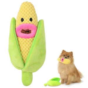 2 in 1 Customized Interactive Pet Chew Toys Plush Corn Squeak Snuffle Dog Toy