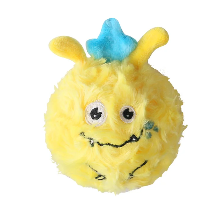2 in 1 Customized Interactive Teething Clean Durable Pet Chew Toys Rubber Ball Shape Squeak Dog Toy