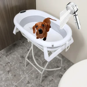 2 in 1 Dog Bath Tub Portable Foldable Shower Bathtub for Small Dogs & Cats Indoor & Outdoor Pet Cleaning & Grooming Station