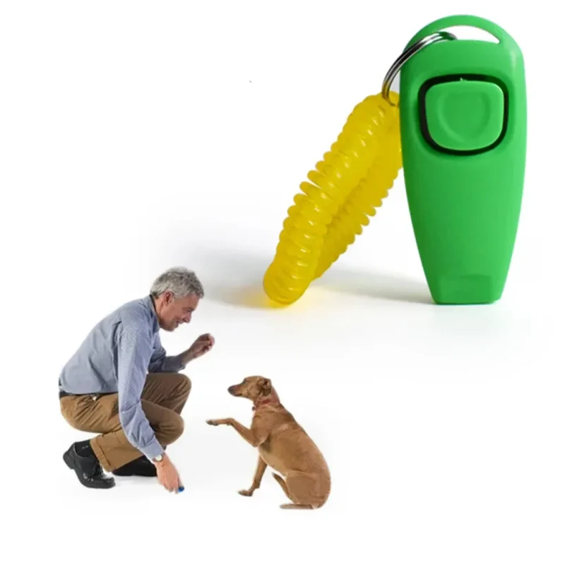 2-in-1 Dog Pet Training Sound Clicker Whistle Custom Plastic Wrist Strap for Barking Promotional Business Gift