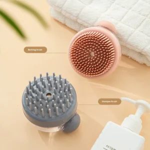2 in 1 Eco Friendly Pet Bath Brush with Soap Dispenser PS+PP+TPR Massage Shower Brush for Dogs and Cats