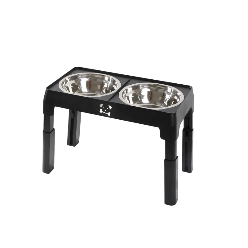 2 in 1 Food Feeder Bowls Lifting Elevated Raised Adjustable Dog Feeder with Stainless Steel Pet Bowls