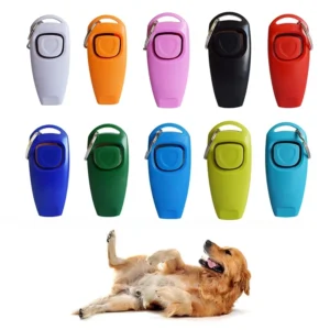 2 in 1 Pet Dog Training Whistle Clicker Dog Trainer Puppy Stop Barking Training Aid Tool with Key Ring Pet Supplies