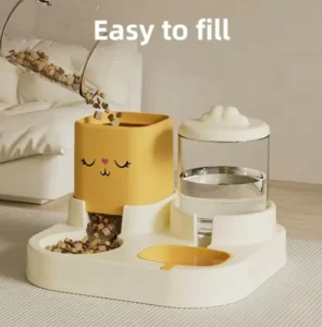 2-in-1 Pet Feeder Automatic PP Plastic Anti-slip Bowl for Dogs Cats