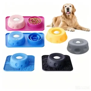 2 in 1 Pet Slow Feeder Licking Bowl Anti Choke Food Grade Dog Lick Mat Bowl for Dry Wet Food