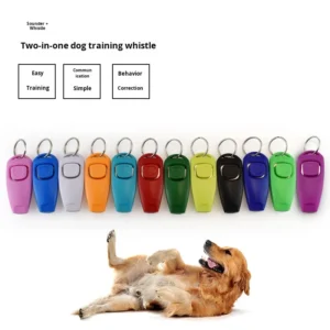 2 in 1 Pet Training Clicker and Whistle for Dogs Puppy Birds Horses Various Colors