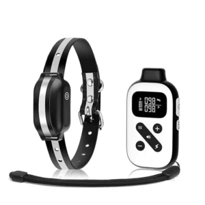 2 in 1 Remote Control Dog Training Collar Rechargeable Electric Shock Anti Barking Device Plastic Construction 20 Hours Battery
