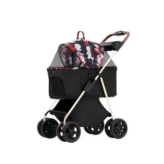 2 in 1 Separable Pet Carrier and Dog Stroller One Hand Foldable Lightweight Adjustable Modern Style