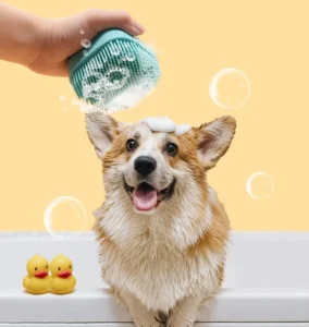 2-in-1 Silicone Scalp Massage and Shampoo Dispenser Brush Pet Cleaning Bathing Tool for Cats and Dogs Mascota Care Tool