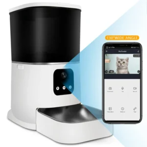 2.4G WiFi Enabled Pet Automatic Feeder 6L with Removable Stainless Steel Bowl and Camera