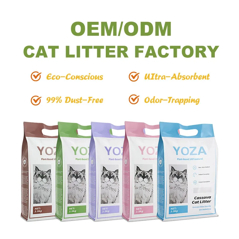 2.5kg Cassava Cat Litter Factory Premium Fast Clumping Manufacturer Odor Control Cat Litter Sand Kitty Litter