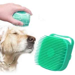 2.7oz 80ml Cat Massage Comb Grooming Scrubber For Bathing Short Hair Soft Silicone Rubber Pet Dog Shampoo Brush