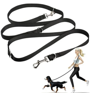 210cm Length Muti functional Nylon Dog Leash for 2 Dogs Hands free Dog Leashes