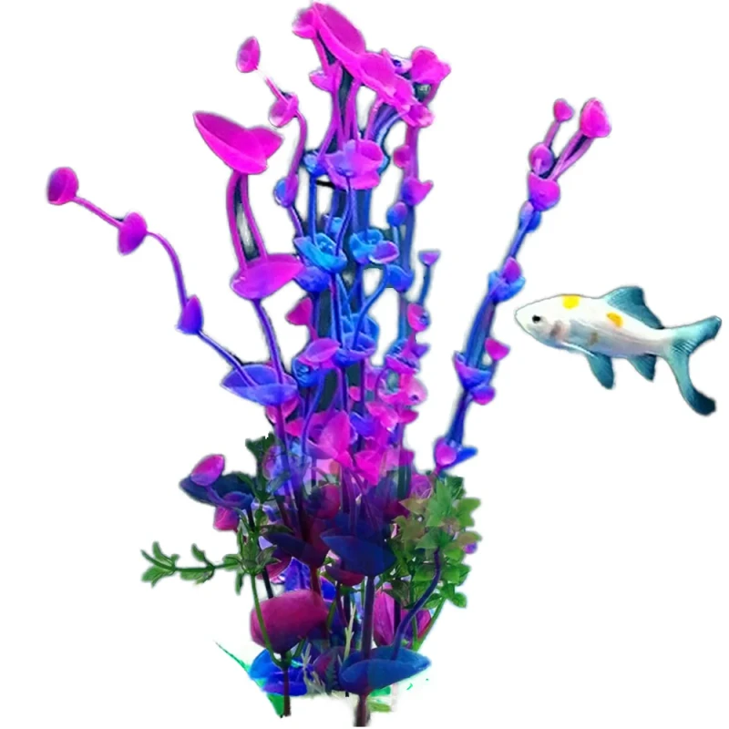 21cm Artificial Terrarium Plants for Aquarium Decor Fish Species with Air Pump Function Accessories Included