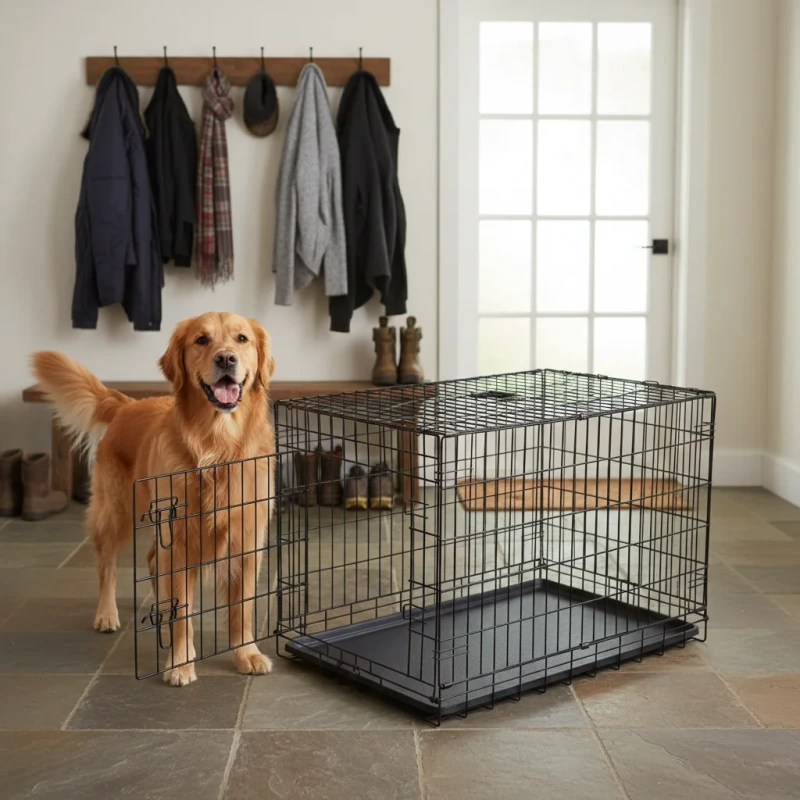 24'' 30'' 36'' 42'' 48'' 54'' Metal Wire Dog Cage for Large Dog Kennel Outdoor and Indoor Use Pet Dog Crate