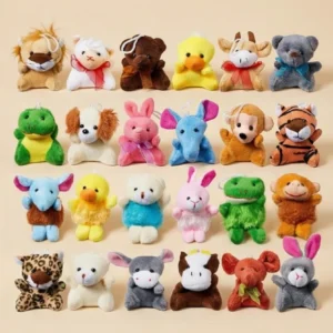 24 Mini Plush Animal Keychains with 2-Inch Easter Eggs Gift Set for Kids Cute Soft Polyester Party Favors Unisex