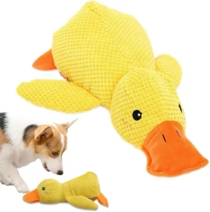 25 32 45cm Calming Duck Dog Toy Durable Yellow Stuffed Duck Chew Toys for Dogs Indoor Pet Supplies Plush Dog Squeak Toys