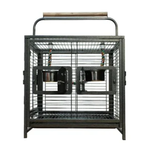 25.59 Inch Wrought Iron Bird Travel Carrier Cage Portable and Lightweight Easy to Assesmble for Parrots Conures Lovebird